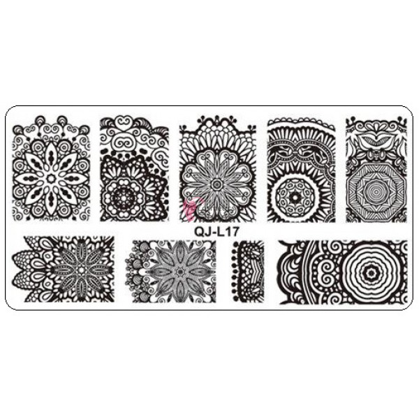 Matrita de Unghii din metal dreptunghiulara 6x12cm QJL 017